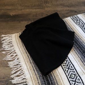 Black Wool Skater Mini Skirt